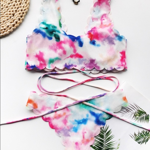 NEW‼️TIE DYE MULTI COLOR TIE - bikini - Picture 4 of 5